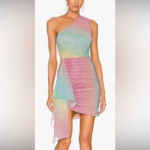 Patbo - PRISM LUREX ONE SHOULDER MINI DRESS - Size 6 - worn once